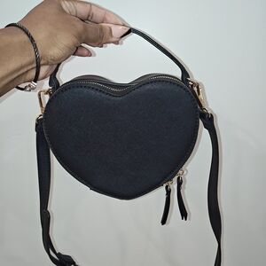 Black Heart-Shaped Crossbody Bag